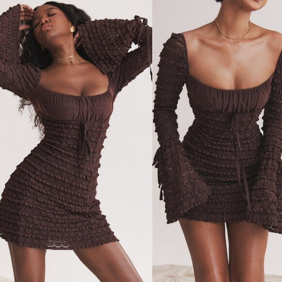 House of CB 'Marisa' Espresso Lace Dress NWOT
